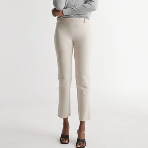 NWT QUINCE Ultra-Stretch Ponte Straight Leg Pants Ecru XS / 26 3741